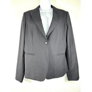 MaxMara Wool Pinstripe Blazer Women’s 12 Dark Academia Goth Preppy Italy